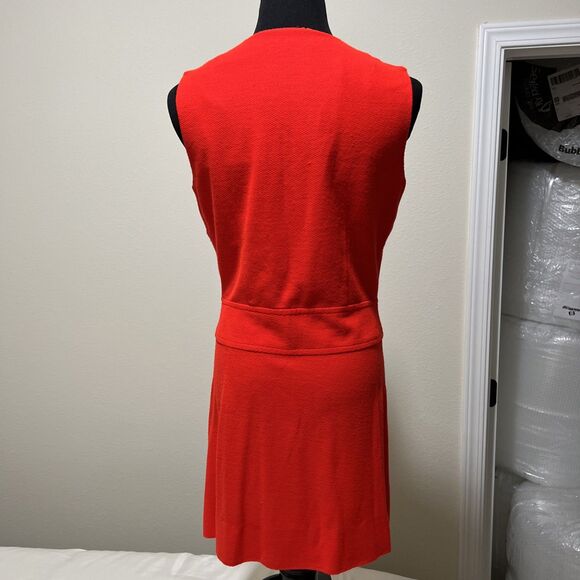 Vintage 60s Mod Orange Drop Waist Mini Wrap Dress FRITZI OF CALIFORNIA - Picture 5 of 13
